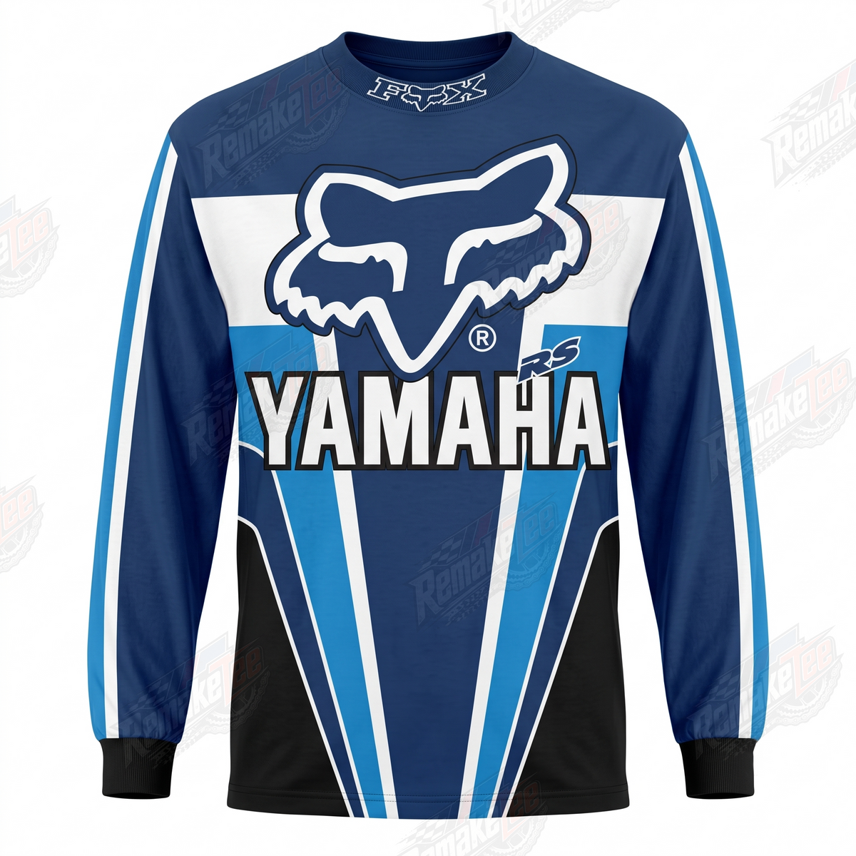 Fox X Yamaha Blue White vintage VMX racing jersey - front product view