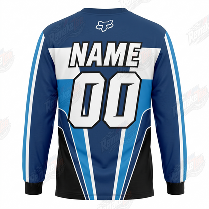 Fox X Yamaha Blue White vintage VMX racing jersey - back product view