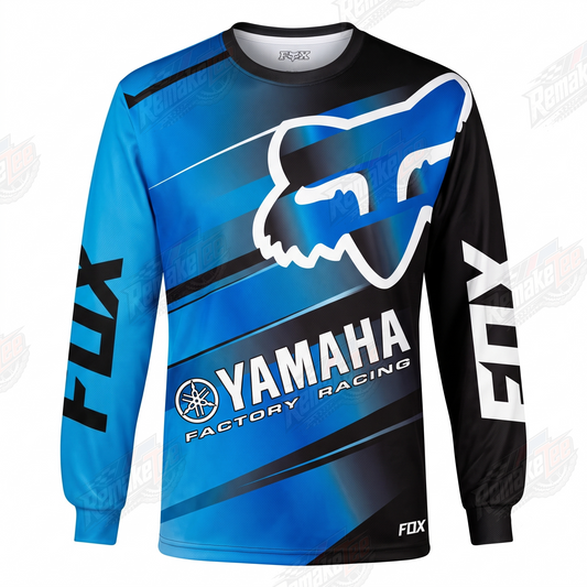 Fox Yamaha Factory Racing Blue Black vintage VMX racing jersey - product view