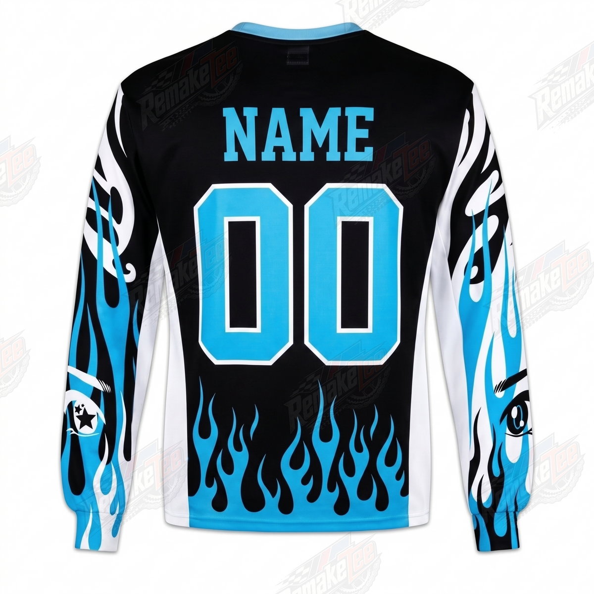 Future Fantasy Delight Blue Flame vintage VMX racing jersey - alternate product view
