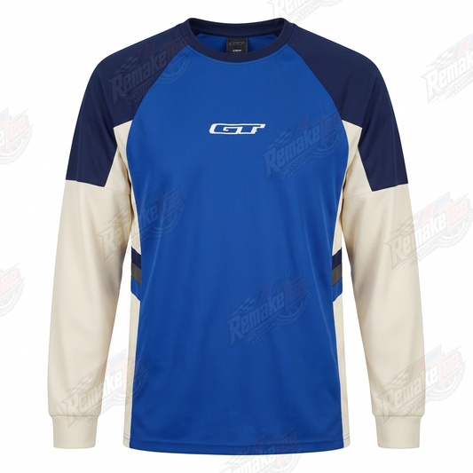 GT Bicycles Blue Cream vintage BMX racing jersey - product view
