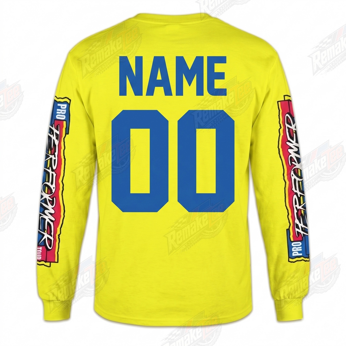 GT Performer Pro Tour Yellow Blue vintage BMX racing jersey - alternate product view
