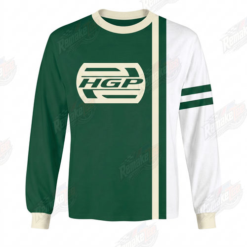 HGP Green White vintage BMX racing jersey - product view