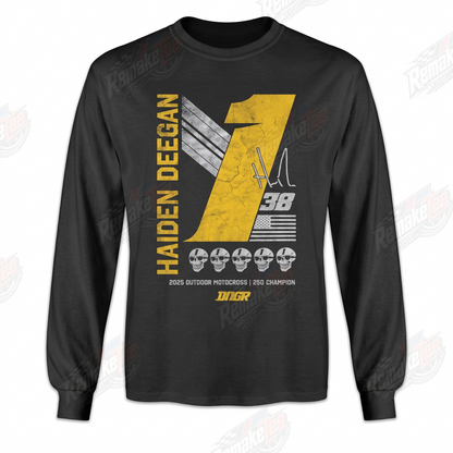 Haiden Deegan 2025 Champion Black Gold vintage VMX racing jersey - front product view