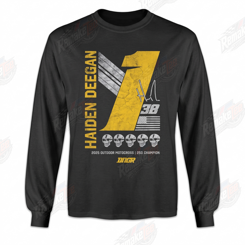 Haiden Deegan 2025 Champion Black Gold vintage VMX racing jersey - front product view