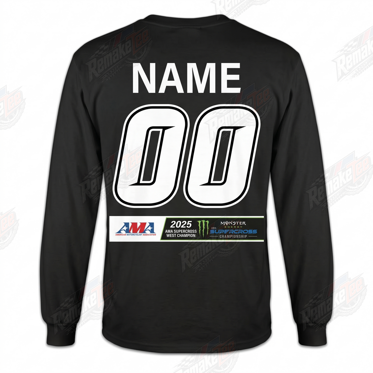 Haiden Deegan AMA Supercross West Champion 2025 Black vintage VMX racing jersey - back product view