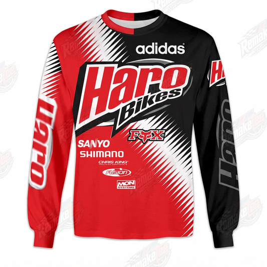 Haro Bikes Adidas Red Black vintage BMX racing jersey - product view