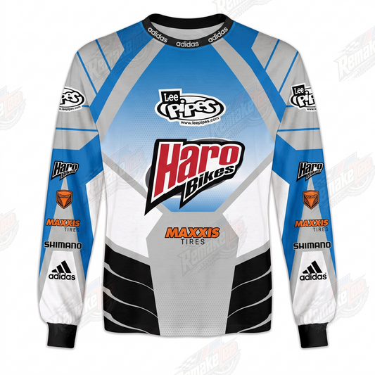 Haro Bikes Blue White vintage BMX racing jersey - product view