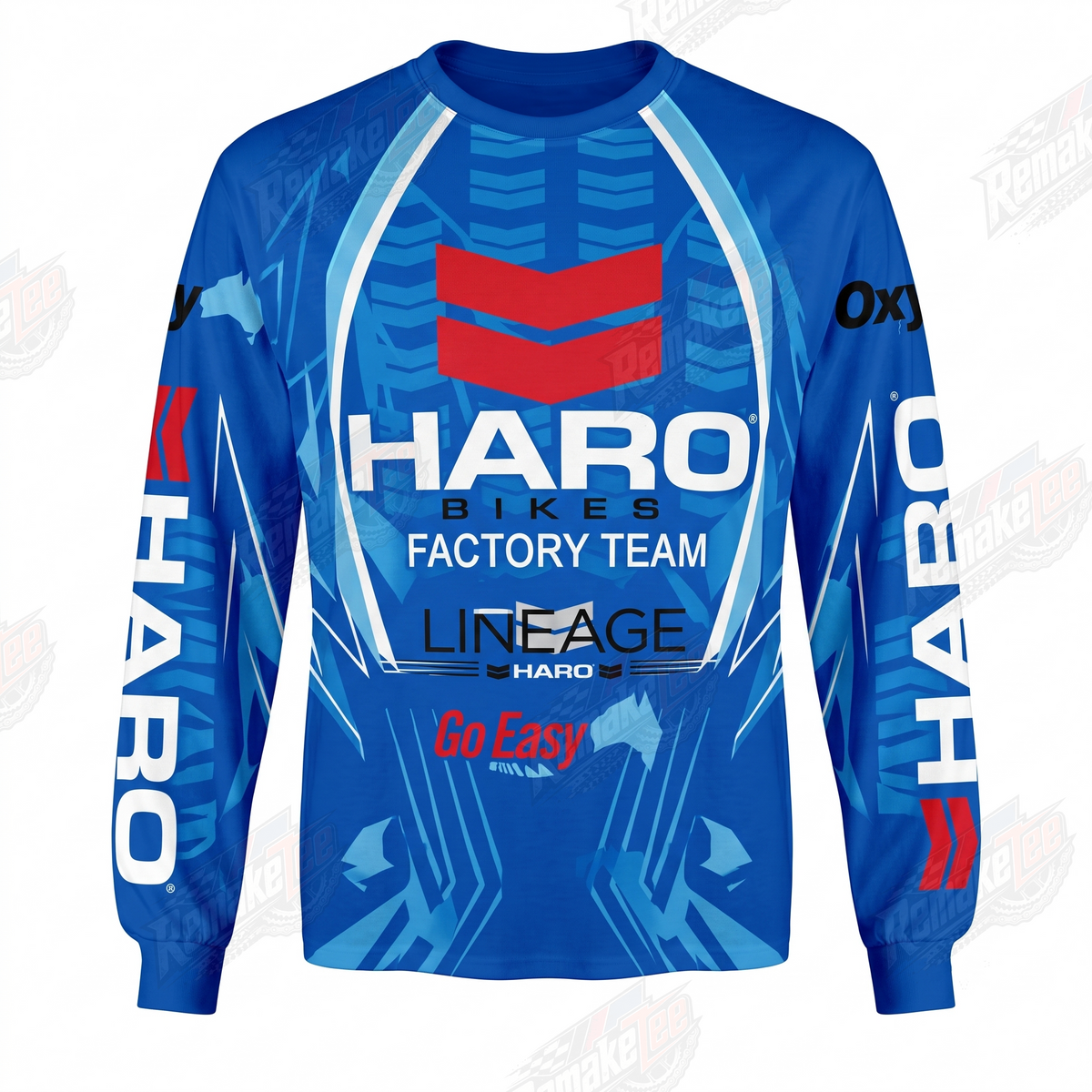 Haro Bikes Factory Team Lineage Blue vintage BMX racing jersey - product view
