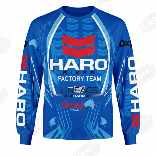 Haro Bikes Factory Team Lineage Blue vintage BMX racing jersey - product view