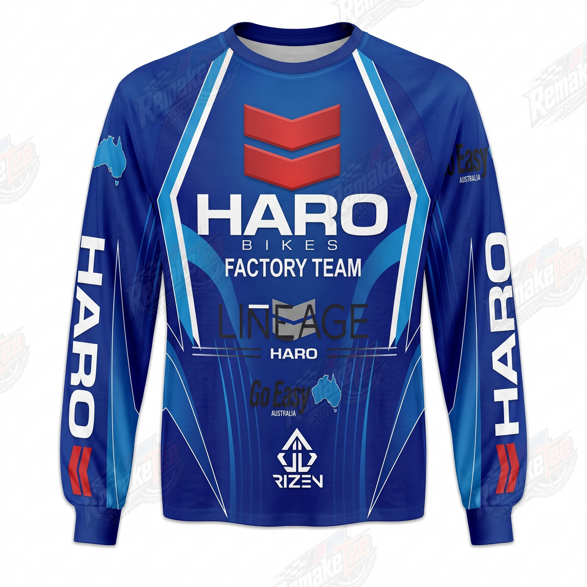 Haro Bikes Factory Team Lineage Navy vintage BMX racing jersey - product view