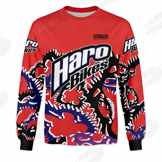 Haro Bikes Red Monster Camo vintage BMX racing jersey - product view