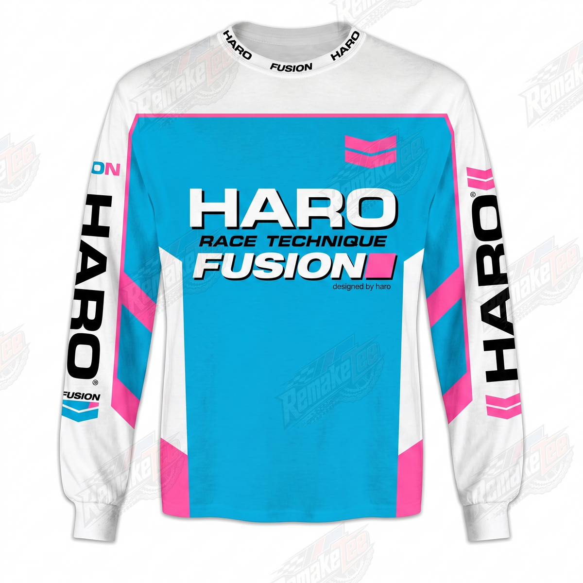 Haro Fusion Blue Pink vintage BMX racing jersey - product view