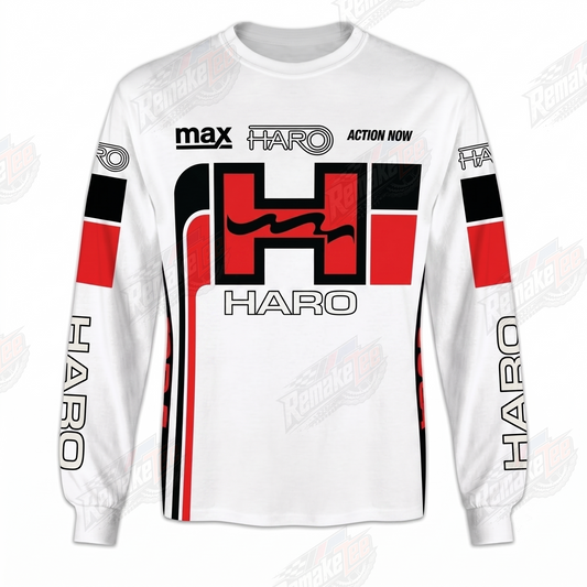 Haro Max Action Now White Red Black vintage BMX racing jersey - product view