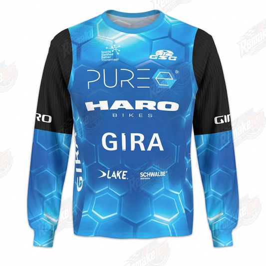 Haro Pure Gira Blue Hex vintage BMX racing jersey - product view