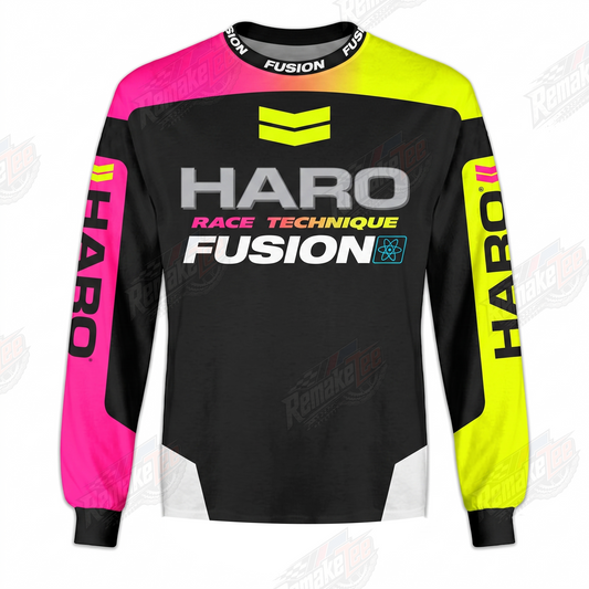 Haro Race Technique Fusion Neon vintage BMX racing jersey - product view