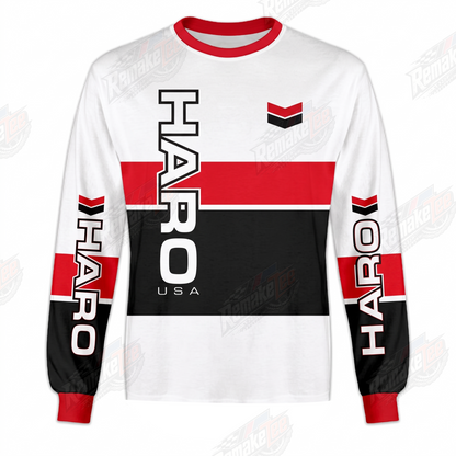 Haro USA Red White Black vintage BMX racing jersey - product view