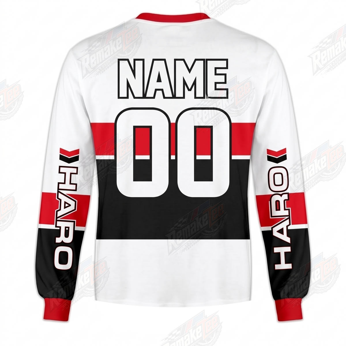 Haro USA Red White Black vintage BMX racing jersey - alternate product view
