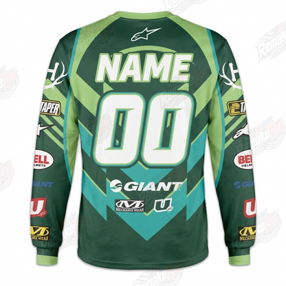 Harvest League Green vintage BMX racing jersey - alternate product view