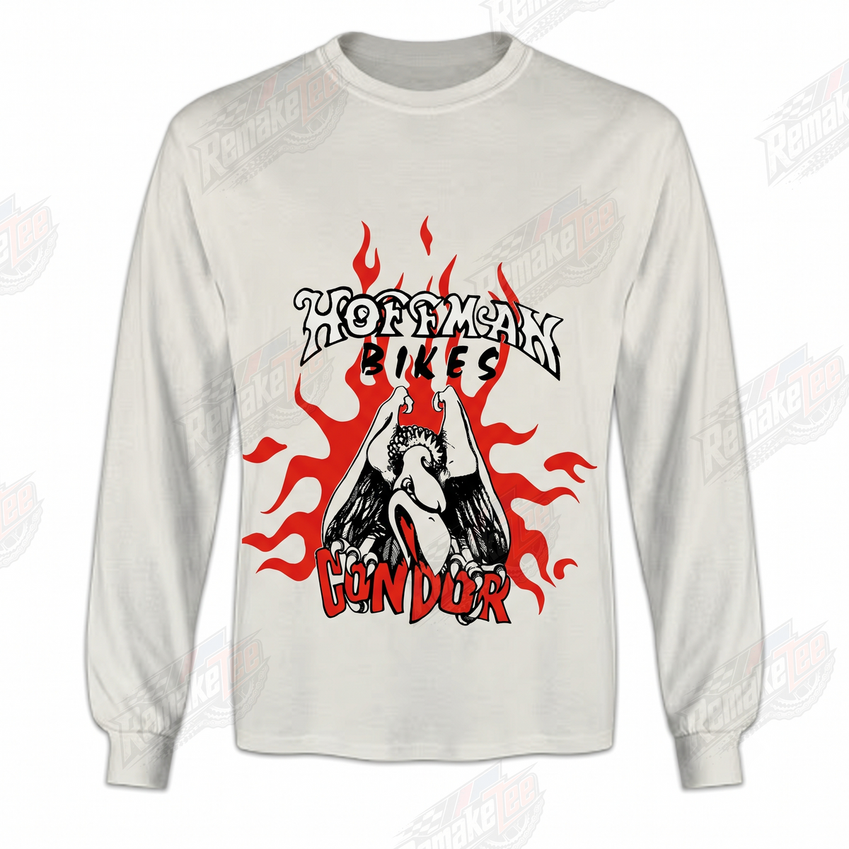 Hoffman Bikes Condor Red Flames vintage BMX racing jersey - front view
