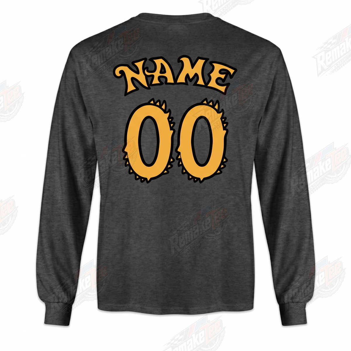 Hoffman Bikes H Logo Gold Charcoal vintage BMX racing jersey - back view