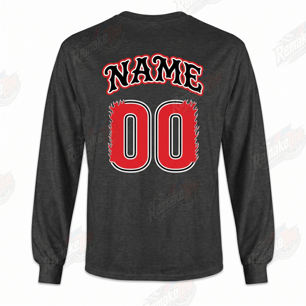Hoffman Bikes H Logo Red Charcoal vintage BMX racing jersey - back view