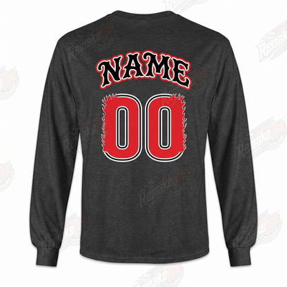 Hoffman Bikes H Logo Red Charcoal vintage BMX racing jersey - back view