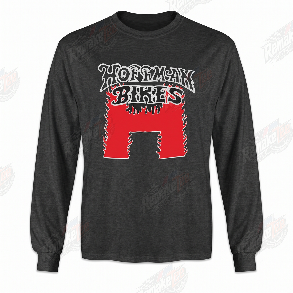 Hoffman Bikes H Logo Red Charcoal vintage BMX racing jersey - front view