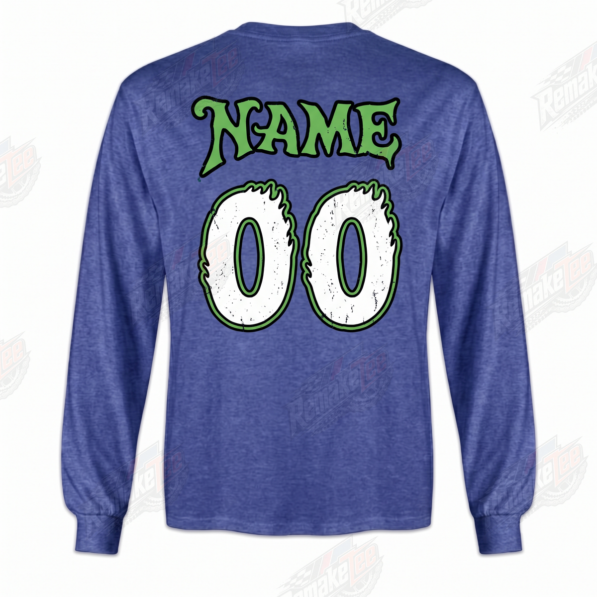 Hoffman Bikes H Logo Royal Blue Green vintage BMX racing jersey - back view