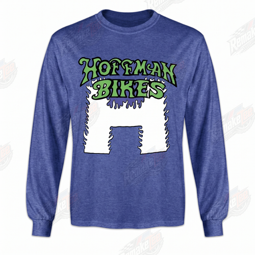 Hoffman Bikes H Logo Royal Blue Green vintage BMX racing jersey - front view