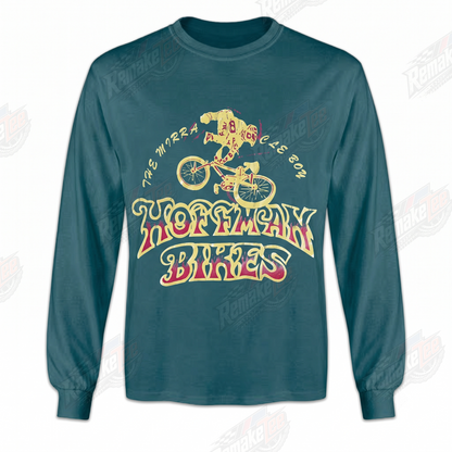 Hoffman Bikes Retro BMX Rider Teal vintage BMX racing jersey - front view
