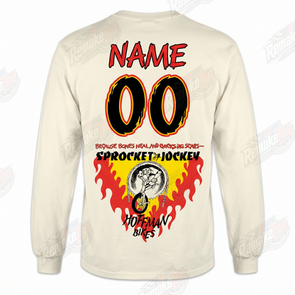 Hoffman Bikes Sprocket Jockey Flames vintage BMX racing jersey - back view