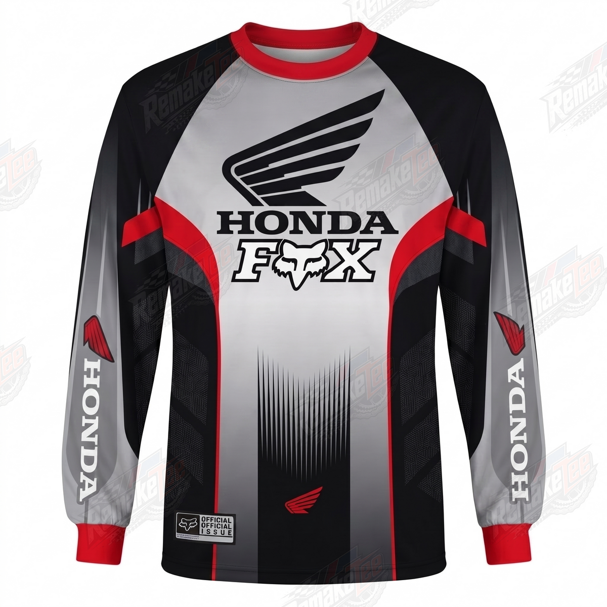 Honda Fox Red Gray vintage VMX racing jersey - product view
