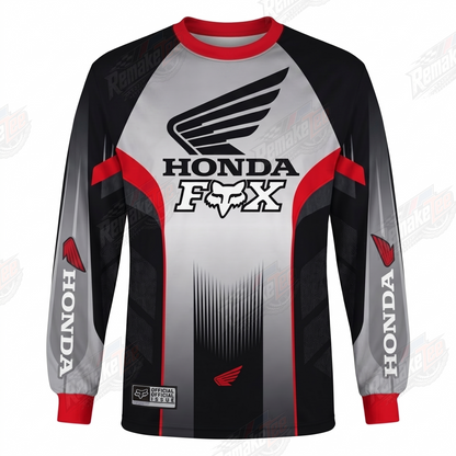Honda Fox Red Gray vintage VMX racing jersey - product view
