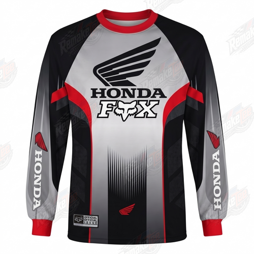 Honda Fox Red Gray vintage VMX racing jersey - product view