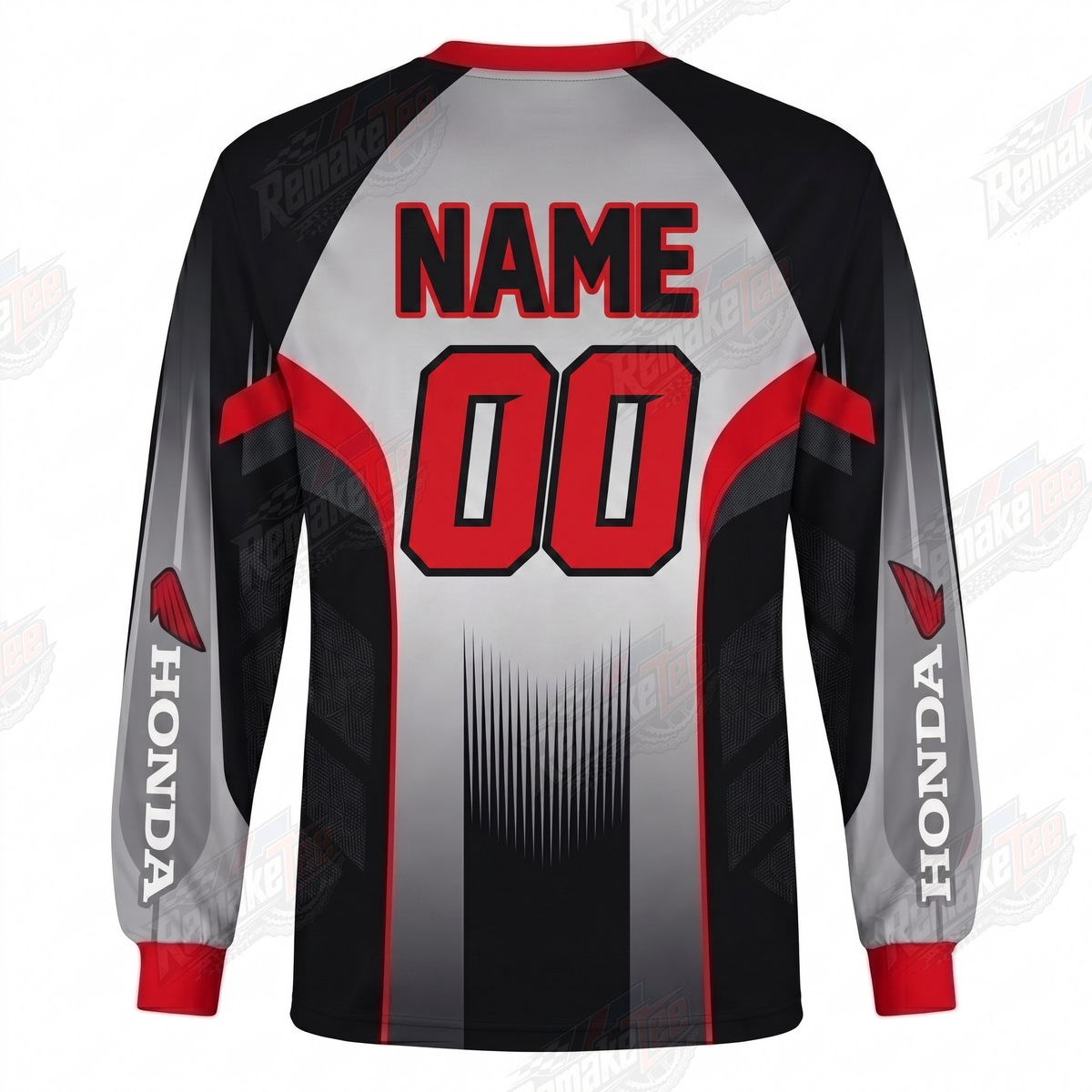 Honda Fox Red Gray vintage VMX racing jersey - alternate product view