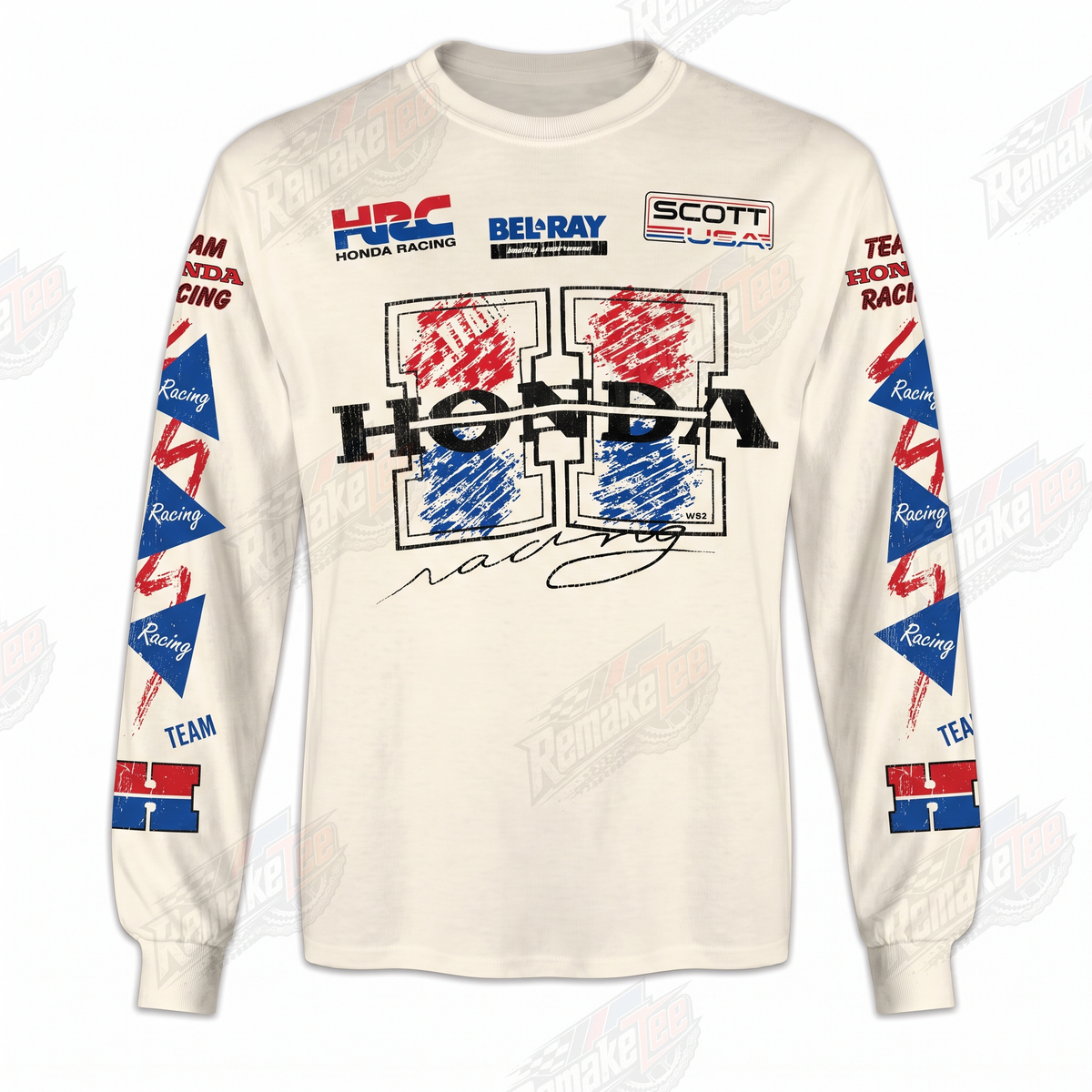 Honda HRC Team Racing Red Blue vintage VMX racing jersey - front view