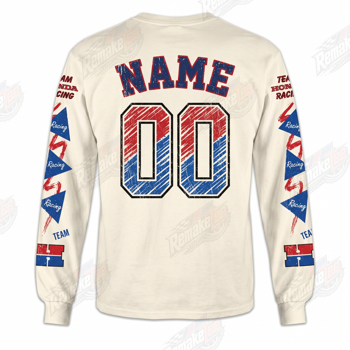 Honda HRC Team Racing Red Blue vintage VMX racing jersey - back view