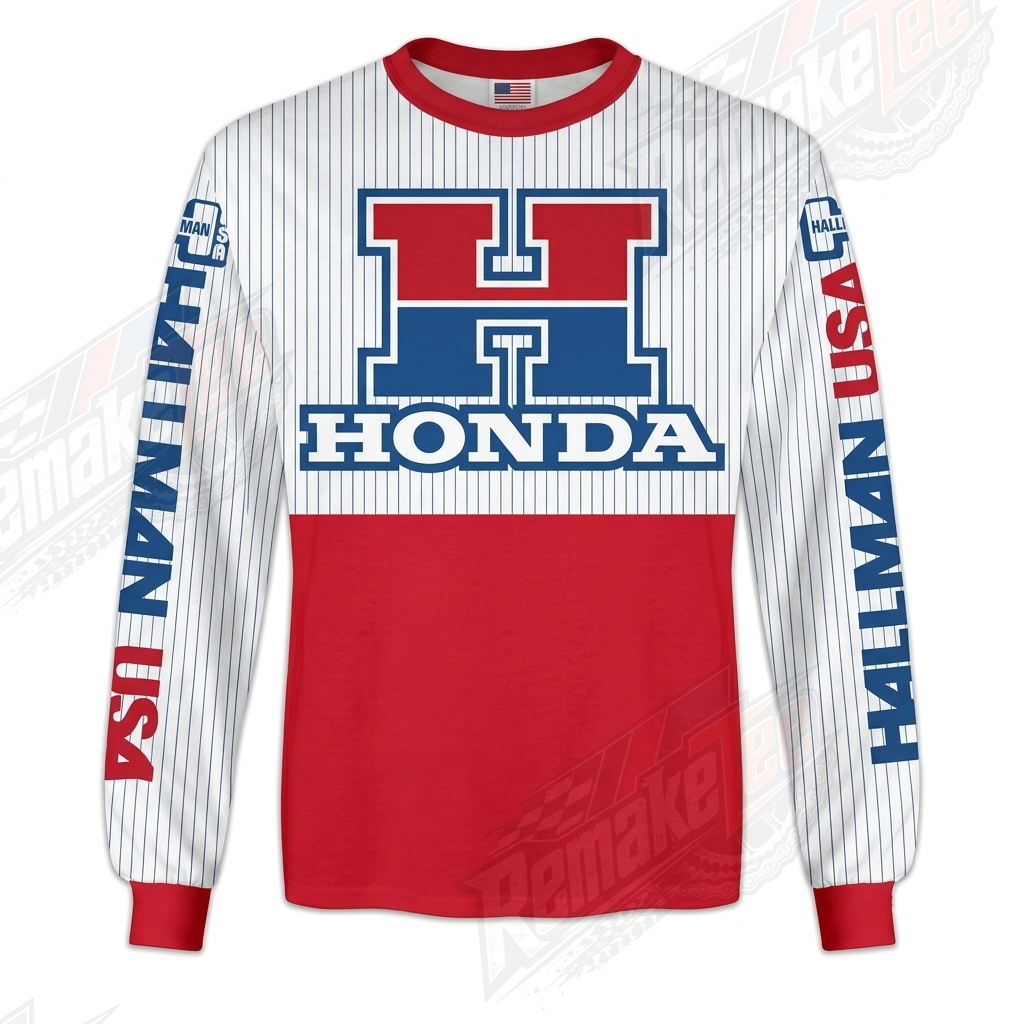 Honda Hallman USA Red White vintage VMX racing jersey - front view