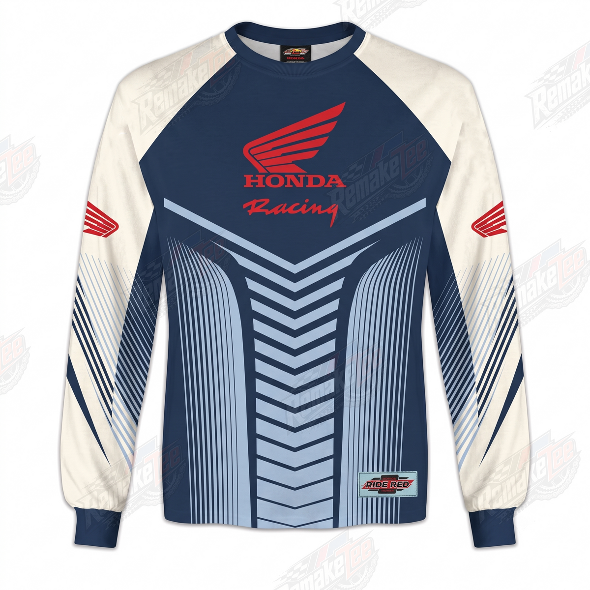 Honda Racing Navy Cream vintage VMX racing jersey - product view