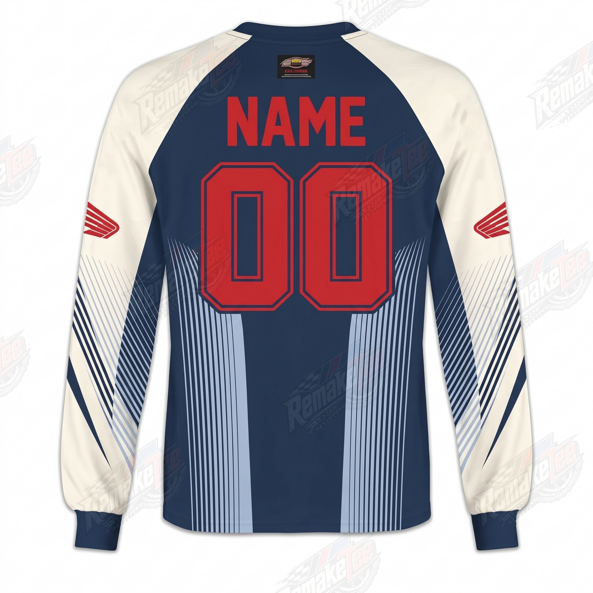 Honda Racing Navy Cream vintage VMX racing jersey - alternate product view