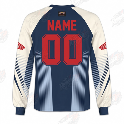 Honda Racing Navy Cream vintage VMX racing jersey - alternate product view
