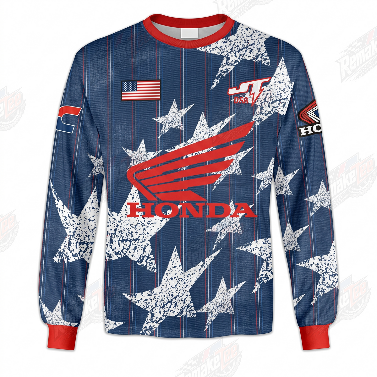 Honda Racing Star Stripes vintage VMX racing jersey - product view