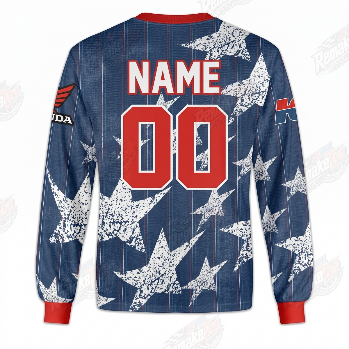 Honda Racing Star Stripes vintage VMX racing jersey - alternate product view