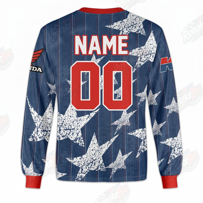 Honda Racing Star Stripes vintage VMX racing jersey - alternate product view