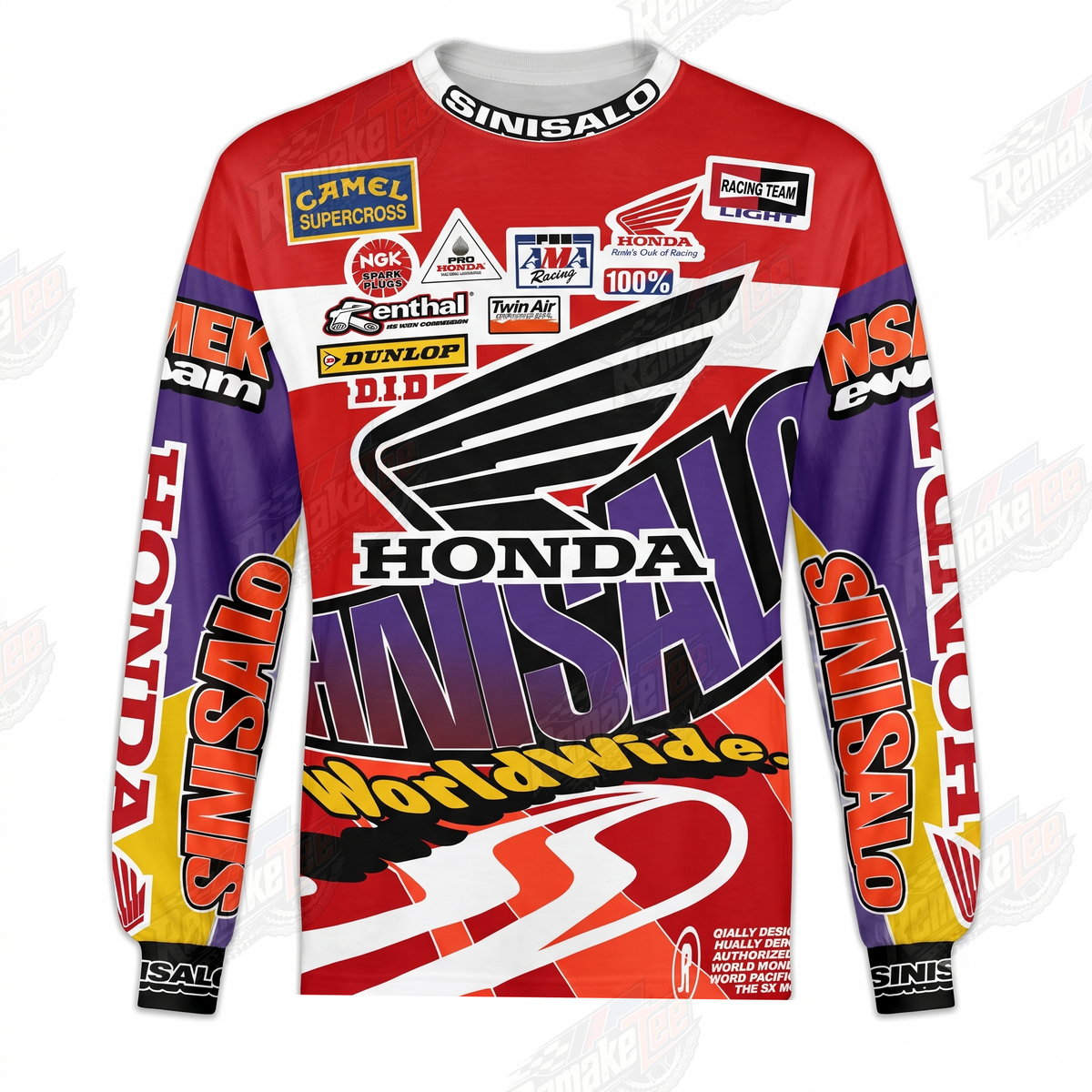 Honda Sinisalo Worldwide vintage VMX racing jersey - product view