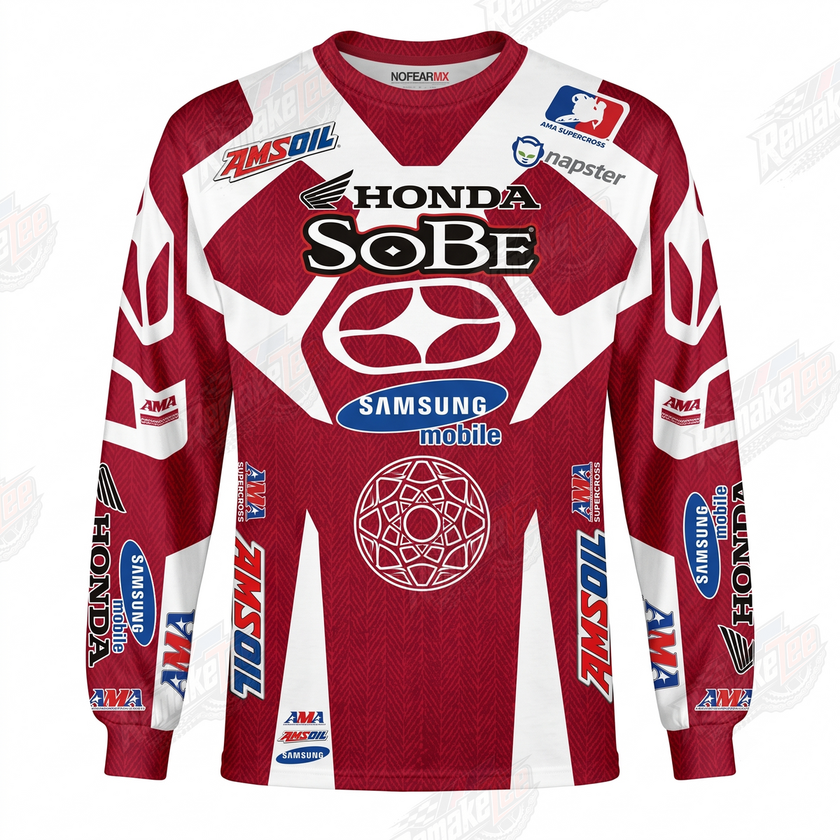 Honda SoBe Samsung Red White vintage VMX racing jersey - front product view
