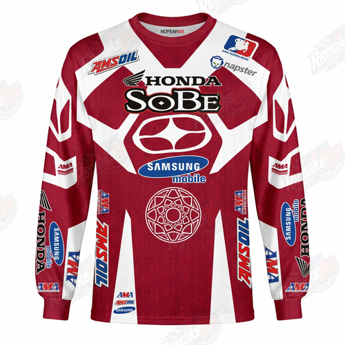 Honda SoBe Samsung Red White vintage VMX racing jersey - front product view