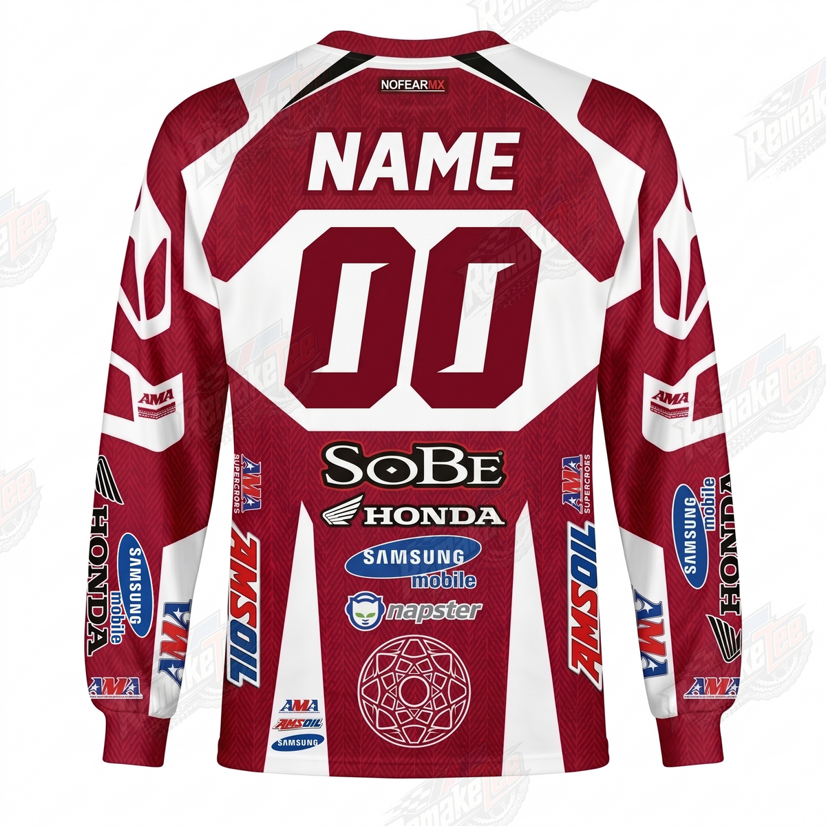 Honda SoBe Samsung Red White vintage VMX racing jersey - back product view