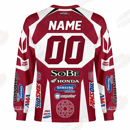 Honda SoBe Samsung Red White vintage VMX racing jersey - back product view